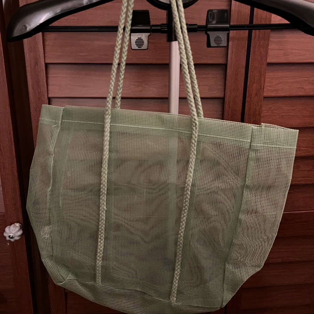 Stylish Green Mesh Tote Bag